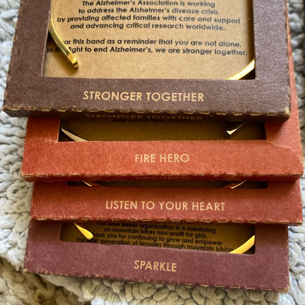 Charity bands rings bracelets different sayings